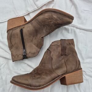 Very Volatile Women's Drexel Ankle Boot - Leather Upper With Cut-Outs, 1.5 Inch Stack Heel